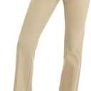 Rekucci Womens Ease into Comfort Stretchy Business Casual Bootcut Pull-On Everyday Office Pant in Regular/Tall/Petite Sizes (Beige)