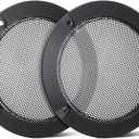 Facmogu 2PCS 8in Woofer Steel Mesh Grill, Black Speaker Grills Cover Guard for Home Audio DIY Car Speaker Replace & Protection, Waffle Speaker Grill with 8PCS Screws