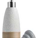 12oz Dish Soap Dispenser with 2 Pumps for Hand Soap, Shampoo, Lotion, Conditioner, Ceramic Refillable Soap Bottle with Silicone Funnel for Valentine's Day Bathroom, Kitchen, Speckled White