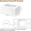 10 Packs Bento Cake and Cupcake Box 5 Holes Fit 4 Cupcakes and 1 Mini Cake Box with Clear Window and Stickers for Cake Cupcake Cookie or Valentine'Day MotherDay.(1+4/10pcs)