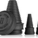 HEMPER Cleaning Plugs + Caps PRO – Silicone Stoppers & Cleaning Container for Glassware, Pipes, and Accessories – Leak-Proof, Reusable, Fits Male & Female Openings - (Black)