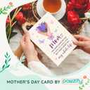 2 x Pawzity Mothers Day Cards for Mom from Daughter Son Kids Toddlers - Happy Flowers Mothers Day Cards from Kids for Mother - 5.3''x 8'' Sentimental Card with Handmade Knitted Flower Crochet & Envelope