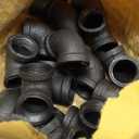 20 Pack 1/2 Inch 90 Degree Black Elbow Threaded Pipe Fittings, Cast Pipe Fittings for DIY Furniture Decorative, Steampunk Industrial Vintage Style.