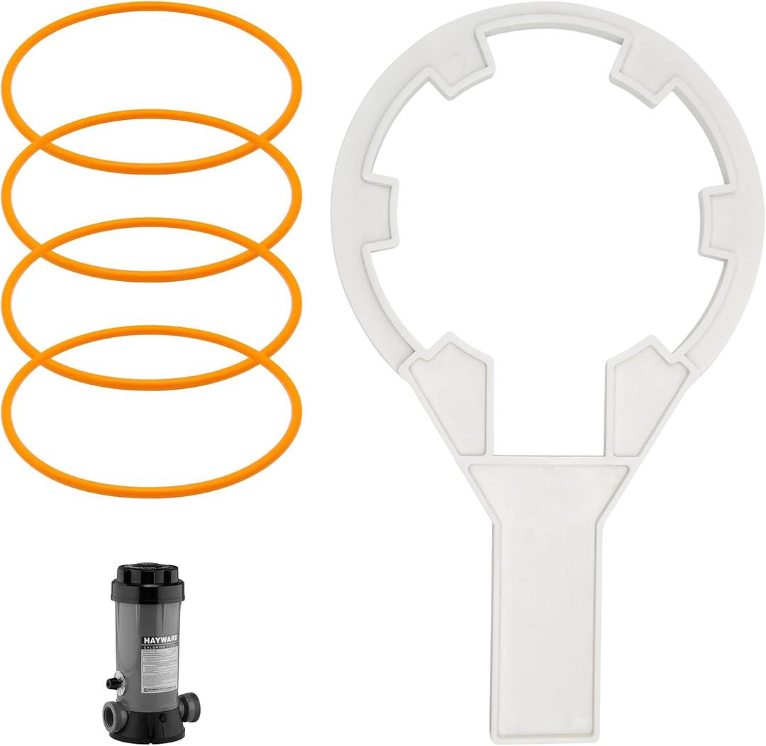 3 x Chlorinator Wrench Opener with CLX200K O-Ring, Chlorinator Lid Wrench Replace for Hayward CL200 CL220 CL2002S Series Chlorinator Lid (5/Pack)