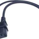 C14 to C13+C7 Y Splitter Power Plug Cord,Single IEC 320 C14 Male to C13+C7 Female Splitter Adapter Cable Cord,30cm