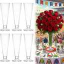 6 Pcs Trumpet Vases for Centerpieces 9'' Tall Vase Wedding Party Favors Clear Tall V Shape Plastic Vases Floral Planter Container for Home Party Centerpiece Supplies Decor