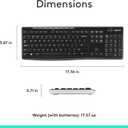 Logitech K270 Wireless Keyboard for Windows, 2.4 GHz Wireless, Full-Size, Number Pad, 8 Multimedia Keys, 2-Year Battery Life, Compatible with PC, Laptop, Black