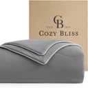 Cozy Bliss Cooling Comforter Queen Size, Reversible Lightweight Cooling Blankets for Hot Sleepers and Night Sweats, Q-Max>0.45 Soft Breathable Silky Smooth Summer Comforter, Dark Grey, 90"x90"