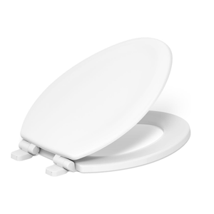 KOHLER Stonewood Quiet-Close, Elongated Toilet Seat Soft Close, Durable Wood, Easy Installation, Universal Fit, Home Essentials, White Finish, K-20466-0