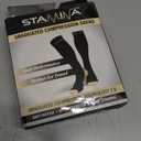 Physix Gear Compression Socks 20-30 mmHg - Men & Women - Running, Nurses, Shin Splints, Flight, Travel (Black/Beige)