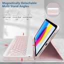 Case Keyboard for iPad Gen 11th (A16) 11'' 2025 / 10th 10.9-inch 2022, Pink Bow Cute Chic Adorable with Pencil Holder for 10.9'' Case with Keyboard Rechargeable, Detachable, Pink Bow