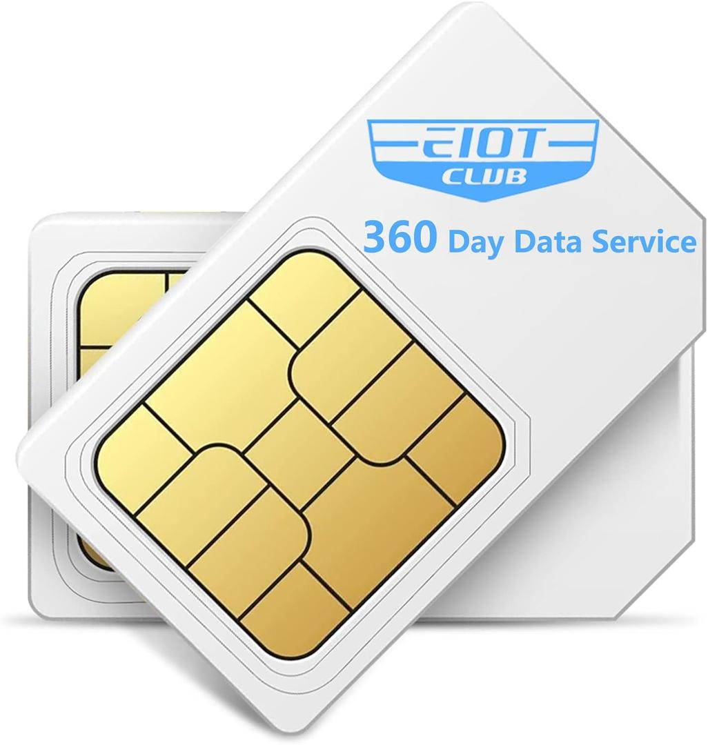 EIOTCLUB Data SIM Card for 360 Days - Compatible with USA Nationwide Networks for Unlocked Security Solar and Hunting Trail Game Cameras IoT Device (USA Coverage, Triple Cut 3-in-1)