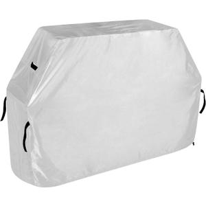 White Solid Grill Cover, 65 inch Waterproof BBQ Cover with Adjustable Drawstring Weather Resistant, Rip-Proof, Anti-UV, Fade Resistant, 2 Pack