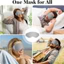Fygrip 3D Eye Mask Sleep Mask for Men & Women, 100% Pressure-Free & Light Block-Out Eye Mask for Sleep with Easy Adjustable Strap, Night Eye Cover for Travel, Grey