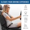 Everlasting Comfort Car Seat Cushion for Driving - Wedge Car Cushion for Office, Travel, Gaming Chair Memory Foam Driver Booster for Short People, Non-Slip, Washable Cover, Back & Sciatica Relief