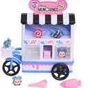 Disney Munchlings Candy Cart Playset with Lights, 13-Pieces, Color Change and Scented Figures, Kids Toys for Ages 3 Up by Just Play