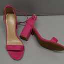 COASIS Women's Chunky Block Heels Open Toe Ankle Strap 3.5 Inch Heeled Sandals (Hot Pink) 9.5