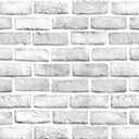 Yancorp 32.8ft White Gray Brick Contact Paper Peel and Stick Wallpaper Removable Wallapaper Grey Vinyl Wrap Self-Adhesive Wallpaper Backsplash Kitchen (18" x 394")