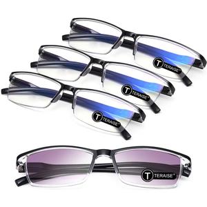 TERAISE Fashion Anti-blue light Reading Glasses Men Women Computer Reader (3 Black+1 Sun)