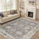 10x12 Washable Area Rug for Living Room, Vintage Pattern