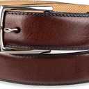 Cole Haan Men's Leather Dress Belt Polished Brown, Tan Or Cognac Strap for Work & Formal Wear (Brown)