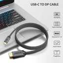 USB C to DisplayPort Cable 10FT/3M (4K 60Hz, 2K 144Hz / 165Hz), USB Type C to DisplayPort Cord Thunderbolt 3/4 Compatible for MacBook Pro/Air 2020, New iPad, XPS 15/13 (10ft)