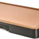 CRUX Electric Griddle with Nonstick Ceramic Coating, Cool-Touch Handles, and Slide-Out Drip Tray - Indoor Grill for Breakfast, Eggs, Pancakes, and Burgers