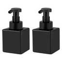 UUJOLY Foaming Soap Dispenser, 9oz Refillable Pump Bottle Plastic for Liquid Soap, Shampoo, Body Wash, 4 Pcs, Black