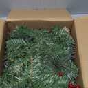 6 Ft by 10 Inch Pre-lit Artificial Christmas Garland with 30 Warm Lights Timer Battery Operated 150 Snowy Bristle Pine Branches 56 Red Berries 8 Pinecones Xmas Decor for Home Indoor Mantle Fireplace