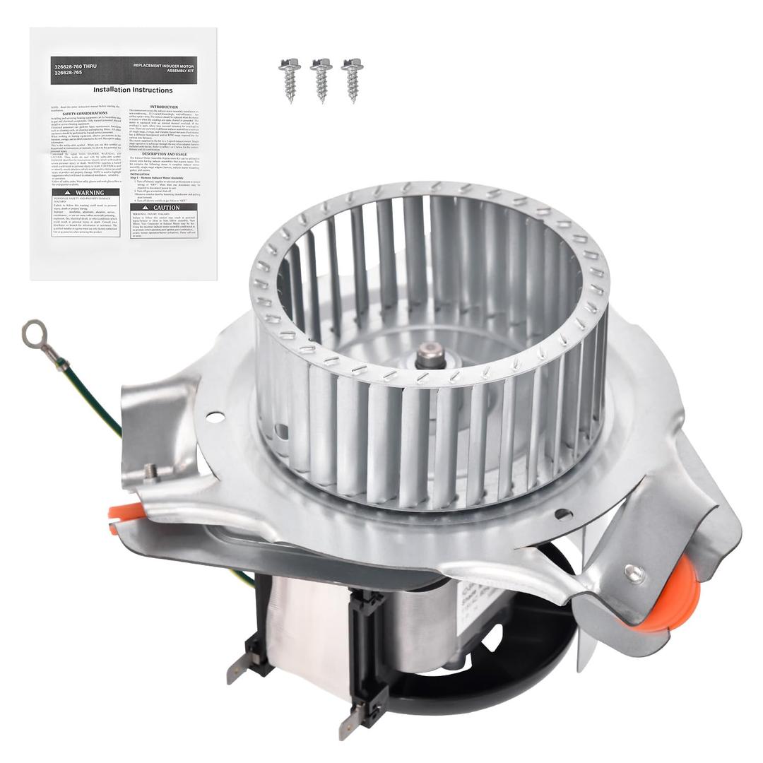 HC21ZE122A, J238-112-11202 Furnace Draft Inducer Motor Kit Compatible with Carrier, Bryant, Payne, and Day & Night Models 326634-401, 347822-763 Exhaust Venter Motor, with Mounting Bracket
