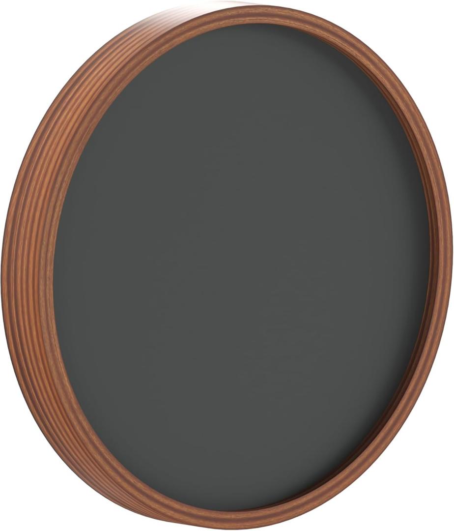 Flash Furniture Wall Mounted Magnetic Chalkboard with Solid Pine Wood Frame, Commercial Grade with Included Eraser and Chalk, 12" Round, Set of 2, Rustic