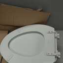 KOHLER 4647-0 Stonewood Elongated Toilet Seat, Elongated Wood Seat for Standard Toilets, Comes with Color-Matched Plastic Hinges, Home Essentials, White