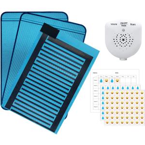 TNEQIU Bedwetting Alarm Pad for Boys and Girls, USB Rechargeable, Pee Alarm with Music Optional and Volume Control, Potty Training Urinary Mat for Children,Blue