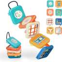 kizh Busy Board for 1 Year Old, Montessori Toys for 1 Year Old, Baby Busy Board Toddler Travel Toys Fine Motor Skills Learning Activities Fidget Board for Toddlers