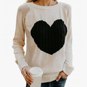 GOLDSTITCH Women's Sweater Heart Knitted Pullover Sweaters Long Sleeve Crewneck Cute Sweaters Medium