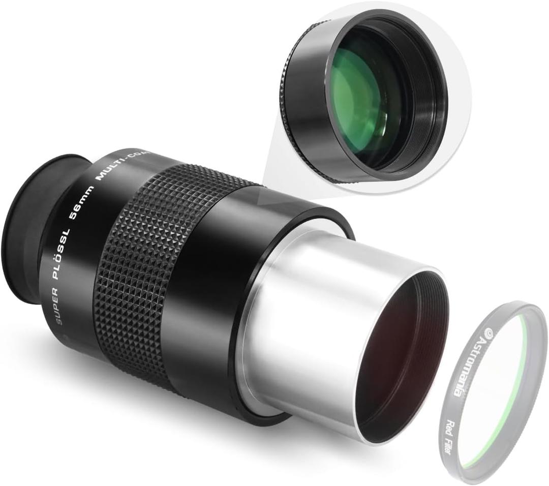 Astromania Super Plossl Eyepiece 2 Inch, Telescope Eyepiece 56mm Fully Multi-Coated Optics, 52 Degree Wide Field 4-Element Design, High Eye Relief for Astronomy Telescope Included 2 Inch Filter Thread