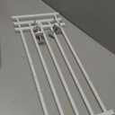 Malier Dog Gate with a Small Door, Extra Wide All Metal Short Dog Gate Pet Gate for Stairs, 10'' Tall Pressure Mount Easy Step Over Puppy Gate Low Gate for Doorways (White)