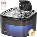 Cat Water Fountain Cordless 118oz/3.5L Wireless & Ultra Quiet (25dB) with Sensor/Timer Mode Stainless Steel Tray Battery Operated Pet Fountain for Indoor Use, Automatic Pet Water Dispenser