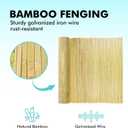 Bamboo Slat Fence 4.8ft H x 13ft L, Approx 5ft Tall Bamboo Privacy Screen, Natural Bamboo Fencing, Decorative Bamboo Fence for Backyard, Balcony, Garden, and Pool Area