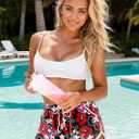 For G and PL Women Summer Floral Beach Boardshorts with Pockets Swim Trunks (M)