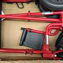 Drive Medical Lightweight Expedition Folding Transport Wheelchair - Ultra Lightweight Mobility Support for Seniors & Adults - Strong Aluminum Frame - Hand Brakes - Compact Folding Travel Chair - Red