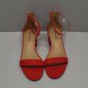 Amazon Essentials Women's Two Strap Heeled Sandal (7, Bright Poppy Red)
