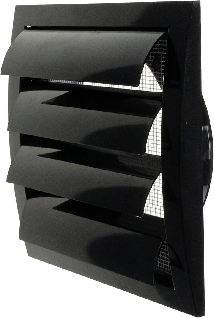 Repa Market ABS Plastic Black 6 Inch Dryer Vent Cover Outside, 6 Inch Exhaust Vent Cover with Flaps and Insect Screen for Walls or Ducting, Outside Vent Covers for House, Kitchen, Exterior Wall Vent