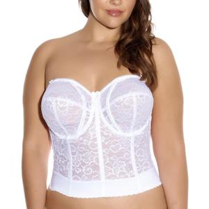 GODDESS womens Lace Bustier Bra (34F, White) GODDESS womens Lace Bustier Bra (34F, White)