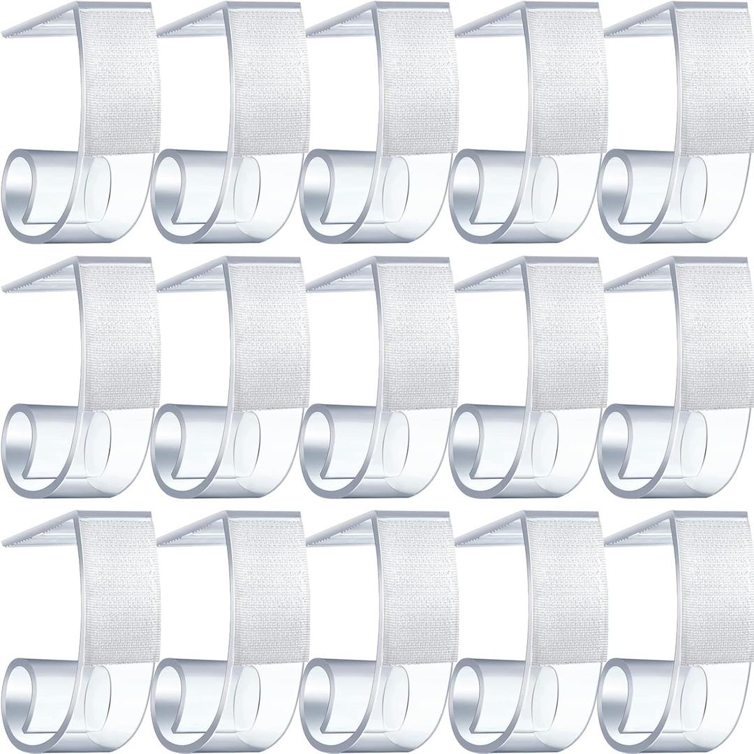 Boao 50 Pcs Transparent Clear Table Skirting Clips Model Plastic Tablecloth Clips Holder Clamps with Hook Loop for Tablecover Wedding Indoor Outdoor Party Dining Home 1 3/5 to 1 4/5 Inches