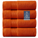 COZYART Burnt Orange Hand Towels for Bathroom 4 Pcs, 13x30 Cotton Guest Hands Towel Set Super Soft Highly Absorbent Durable 650 GSM for Daily Use