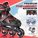 2PM SPORTS Torinx Green Boys Adjustable Inline Skates, Fun Beginner Roller Skates for Kids, Youth, Girls, Men and Women