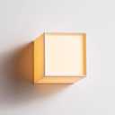 Wall Sconce, Rustic Square Wall Sconce Japanese-Style Indoor Wall Lamp with Fabric Shade, Art Wall Light Fixture White/Linen Texile Wall Sconces Modern E27 Hardwired Hallway Cafe L