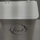 Magnetic Lint Bin for Laundry Room, Metal Lint Can with Lid for Dryer, Wall Mounted Lint Holder Box with Lint Brush, Modern Farmhouse Laundry Room Decor, Cream