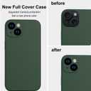 for iPhone 13 Case, Liquid Silicone Case with [Screen Protector] [Full Camera Protection], Soft Microfiber Lining Phone Case 6.1 inch (Dark Green)